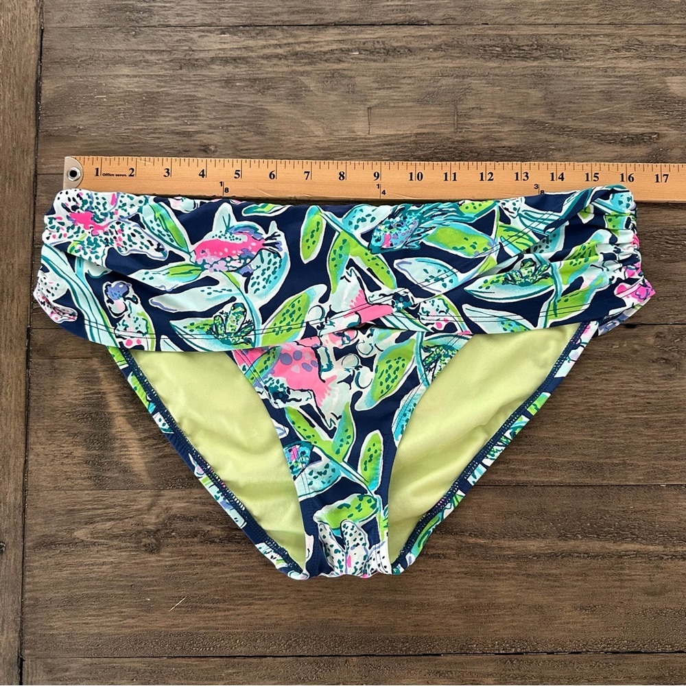 Lilly‎ Pulitzer size 10 Lagoon Sarong Hipster Bikini Bottom Swimsuit Navy Blue - Picture 5 of 6